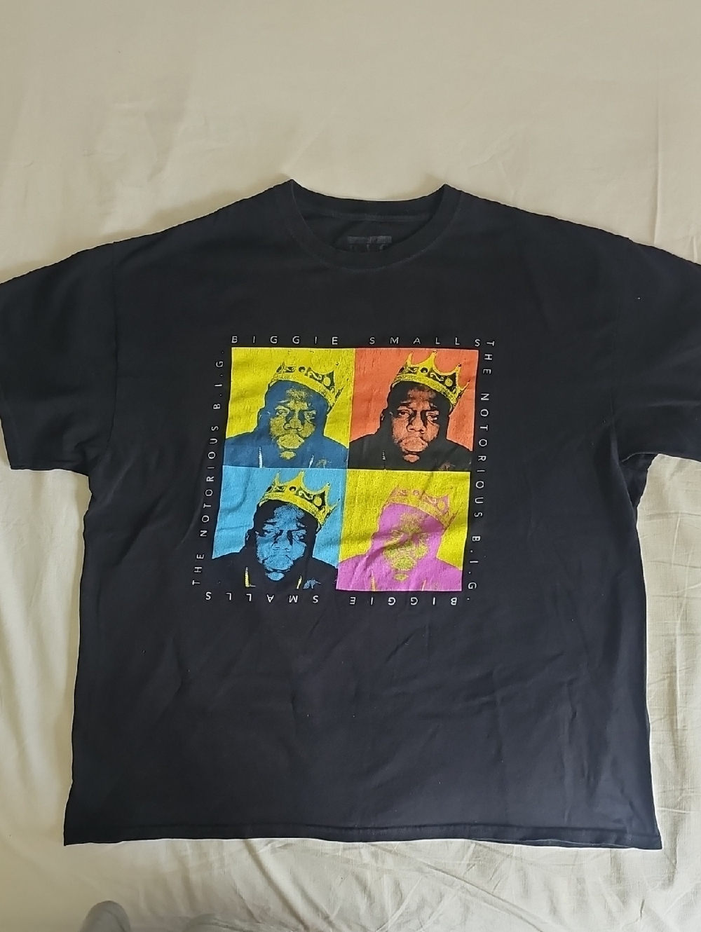 Men's Black Short-Sleeve Graphic Tee with Multicolor Pop Portraits